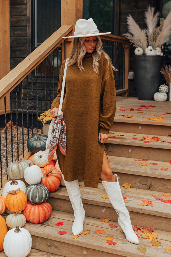 Fate Would Have It Sweater Dress In Camel