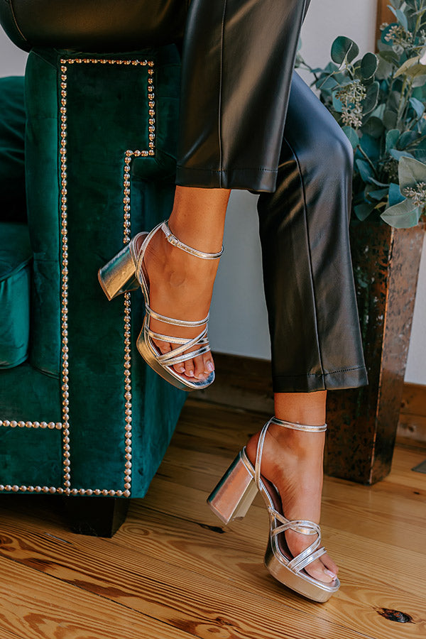 The Vesca Metallic Heel In Silver