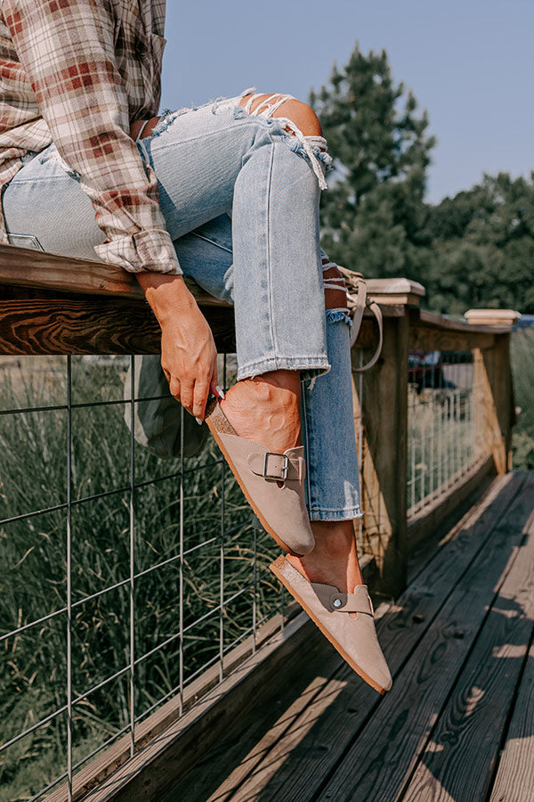 The Carolina Nubuck Clog In Warm Taupe