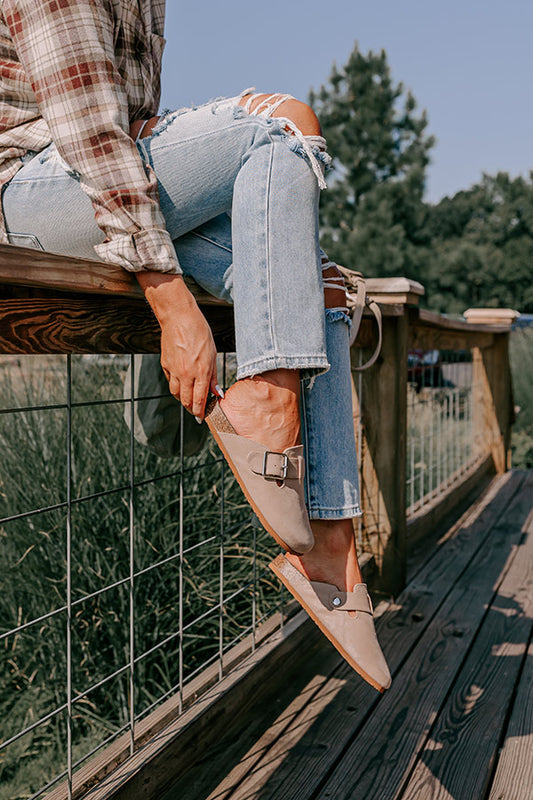 The Carolina Nubuck Clog In Warm Taupe