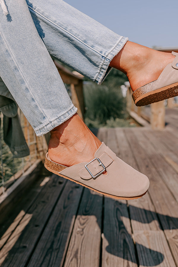 The Carolina Nubuck Clog In Warm Taupe
