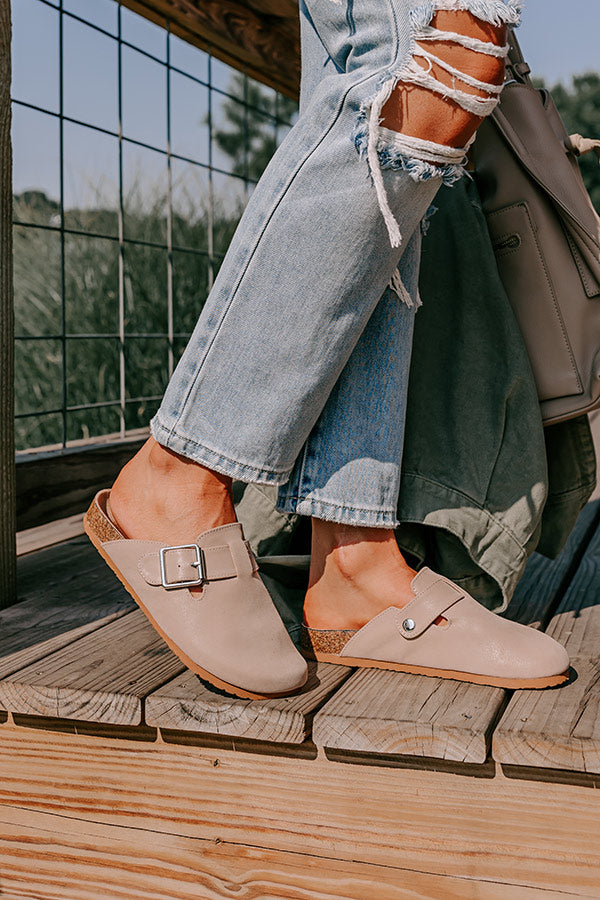 The Carolina Nubuck Clog In Warm Taupe
