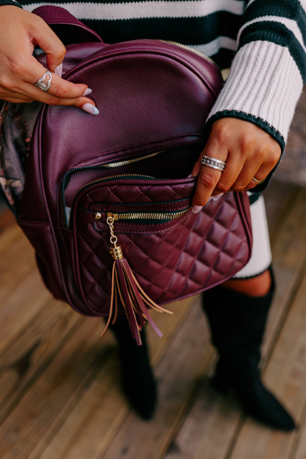 Let’s Take A Trip Faux Leather Backpack