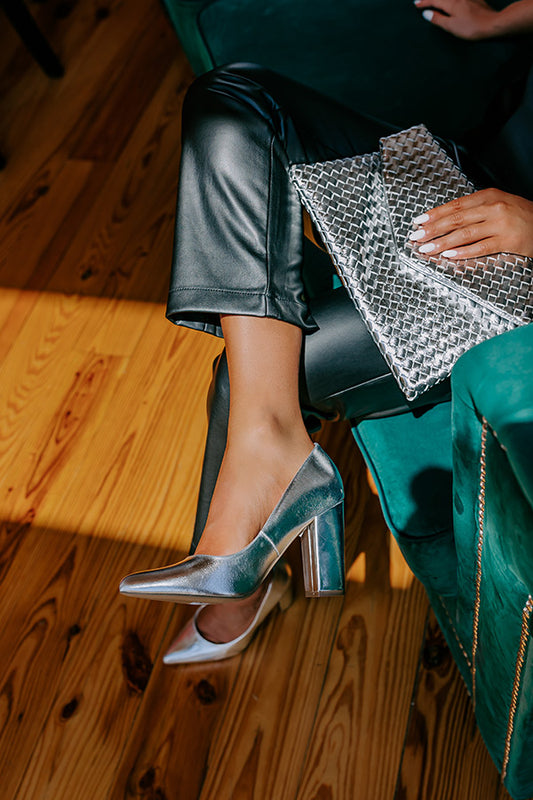 The Ariadne Metallic Heel In Silver