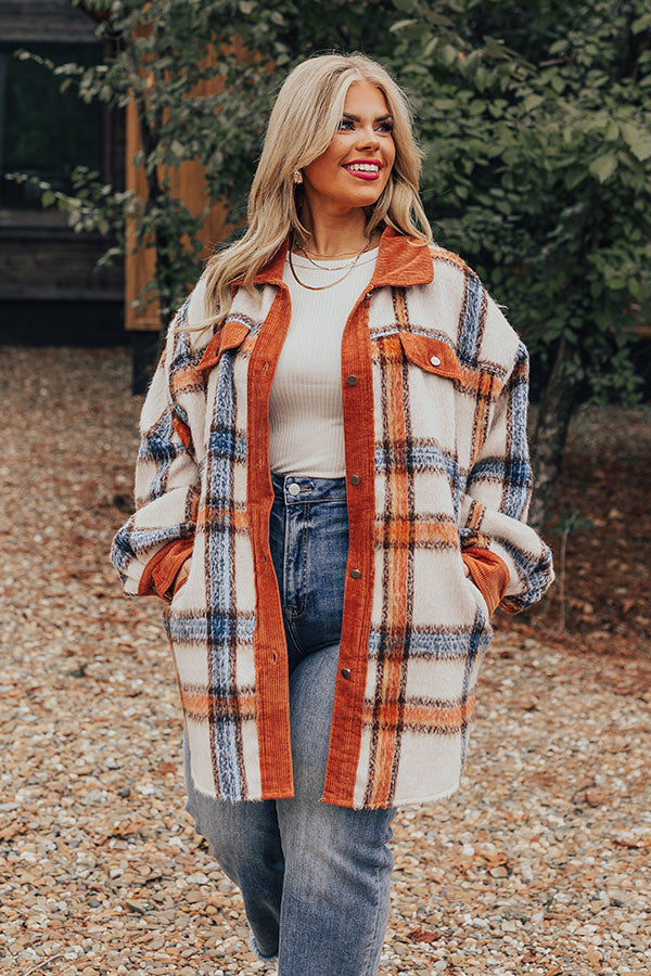 Brown Sugar Smiles Plaid Jacket Curves
