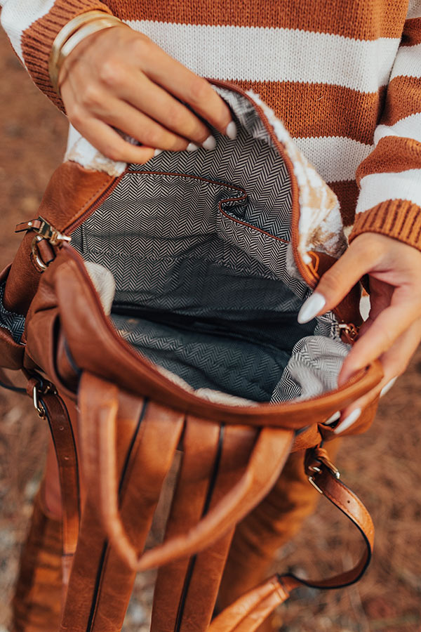 The Stevie Faux Leather Houndstooth Backpack