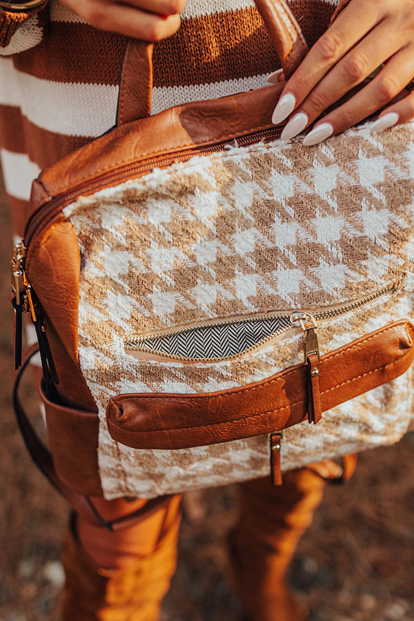 The Stevie Faux Leather Houndstooth Backpack