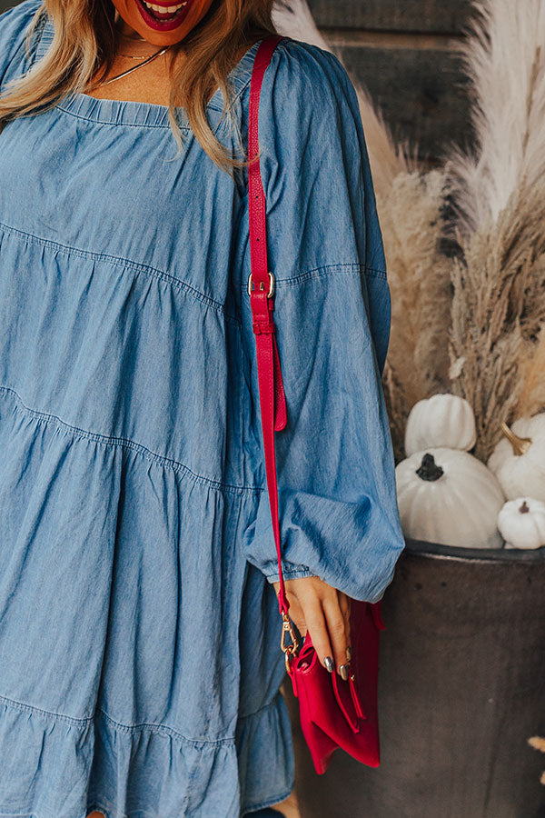 Stay The Course Faux Leather Crossbody In Berry