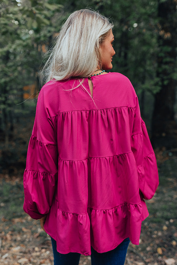 Ever So Posh Shift Top In Hot Pink