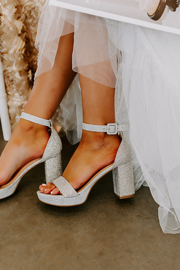 The Lyla Rhinestone Heel In Silver