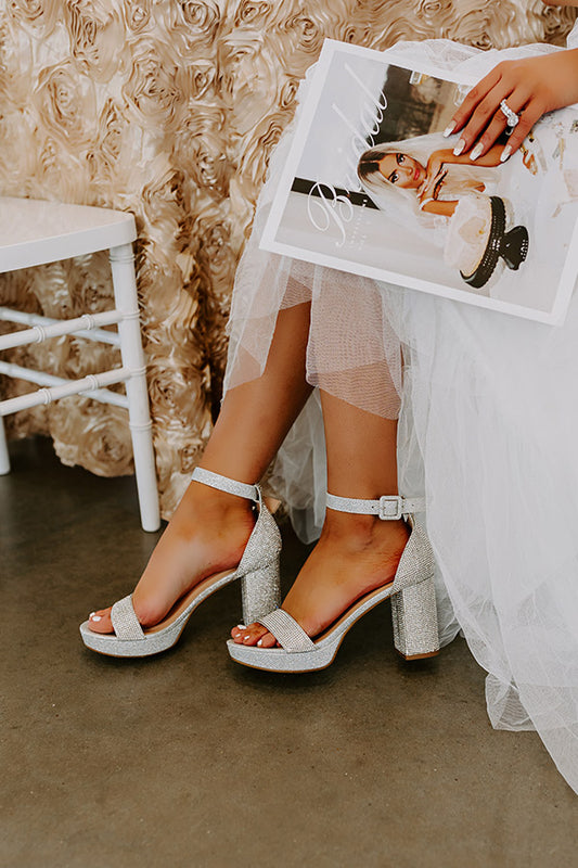 The Lyla Rhinestone Heel In Silver