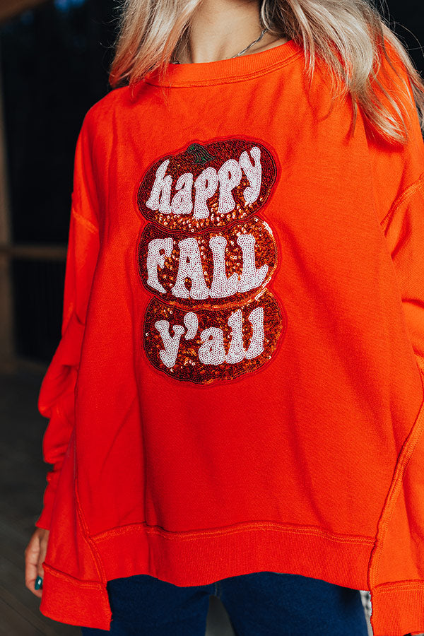 Happy Fall Y'all Oversized Sweatshirt