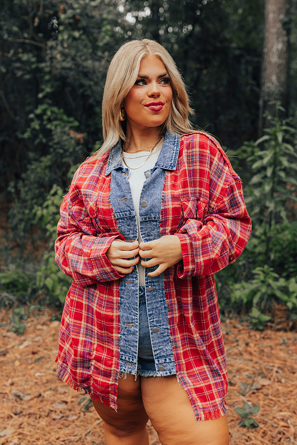 Cool Weather Inclined Plaid Top Curves