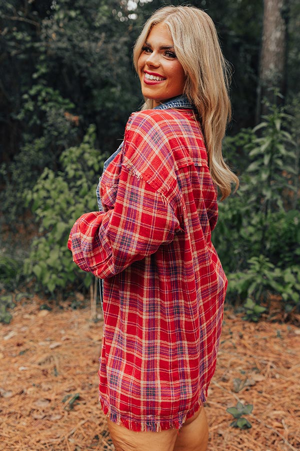 Cool Weather Inclined Plaid Top Curves