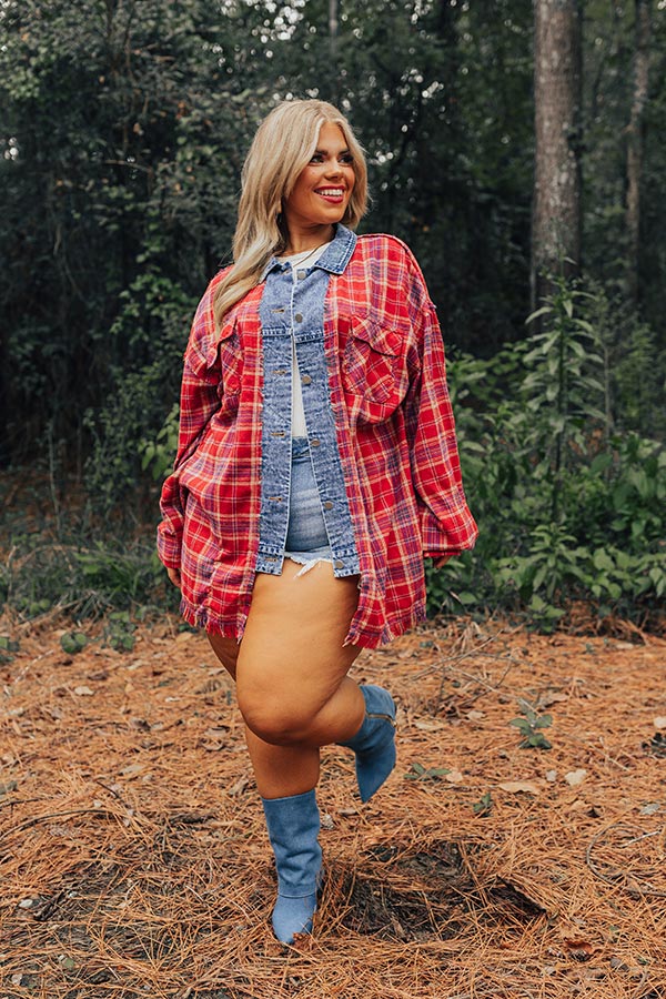 Cool Weather Inclined Plaid Top Curves