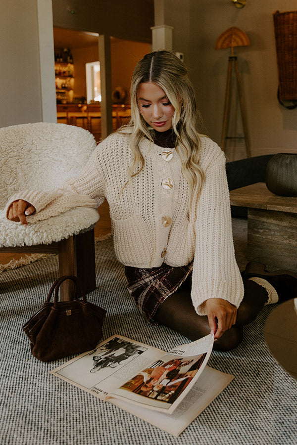 Cafe Patio Plaid Skirt in Chestnut