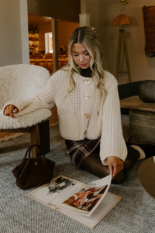 Cafe Patio Plaid Skirt in Chestnut