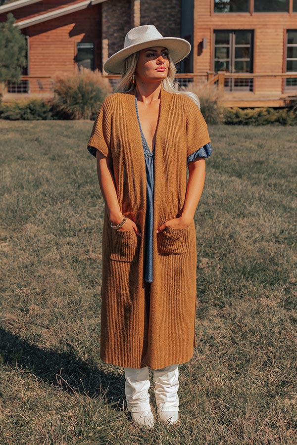 Autumn Vibes Ribbed Duster Cardigan