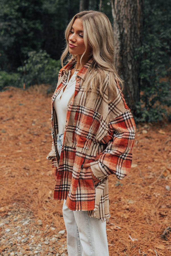 Fall Sentiments Plaid Button Up