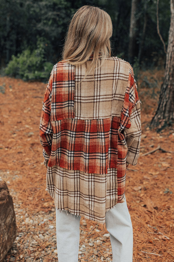 Fall Sentiments Plaid Button Up