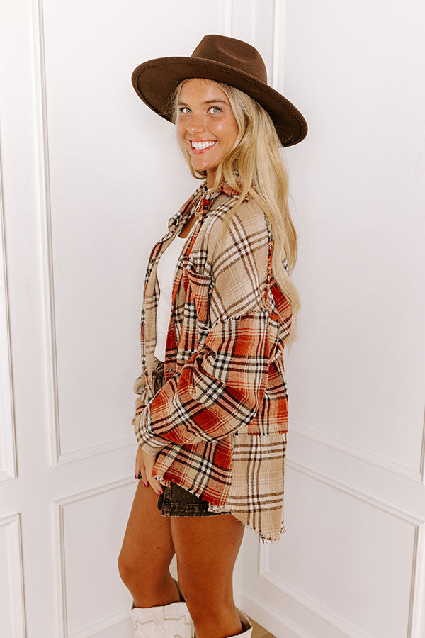 Fall Sentiments Plaid Button Up