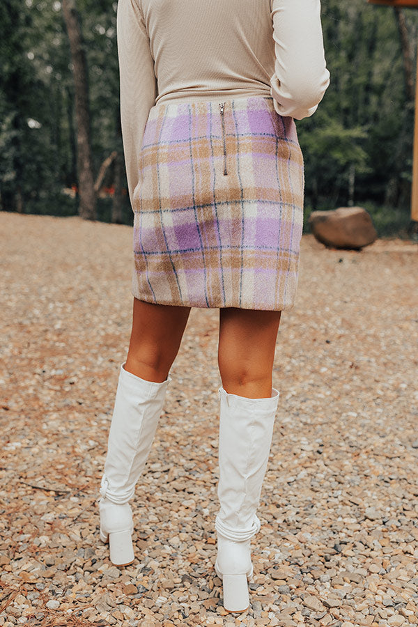 Falling For You Plaid Skirt