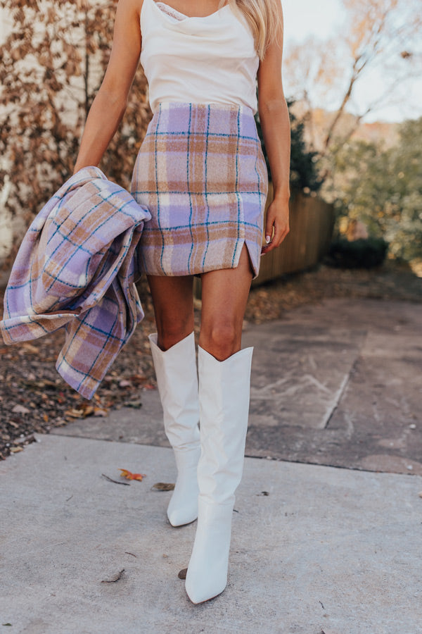 Falling For You Plaid Skirt
