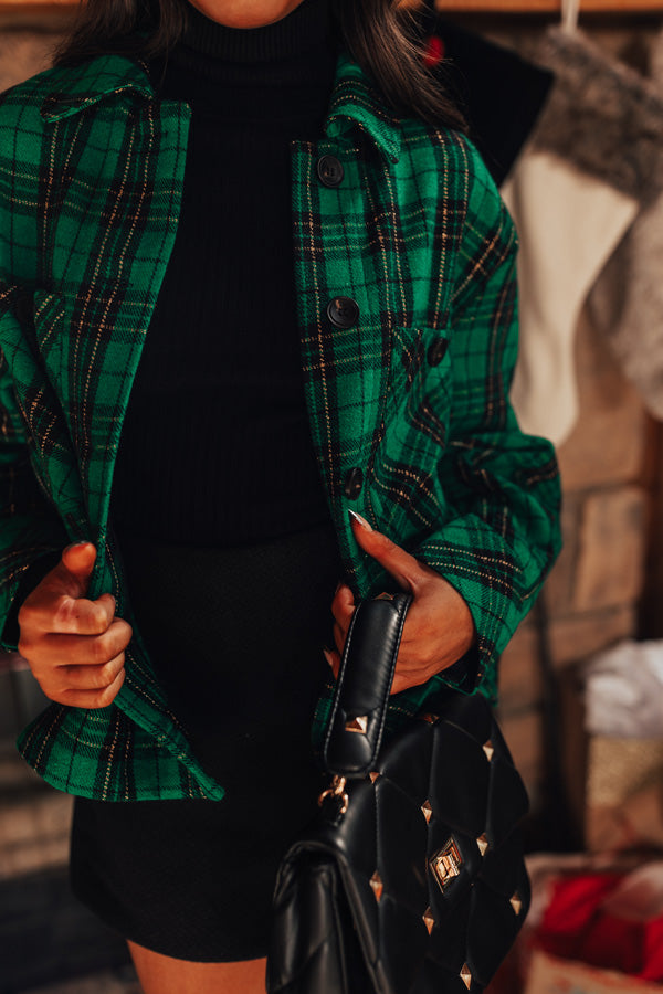 Evergreen State Of Mind Plaid Jacket In Green