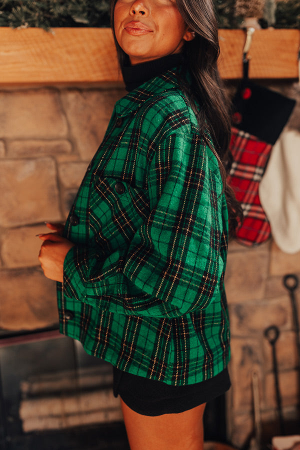 Evergreen State Of Mind Plaid Jacket In Green