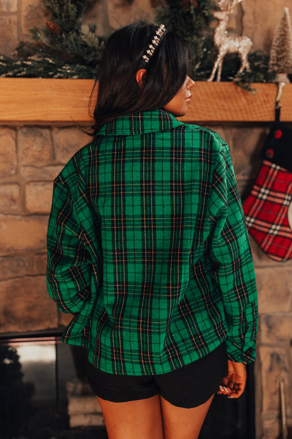 Evergreen State Of Mind Plaid Jacket In Green