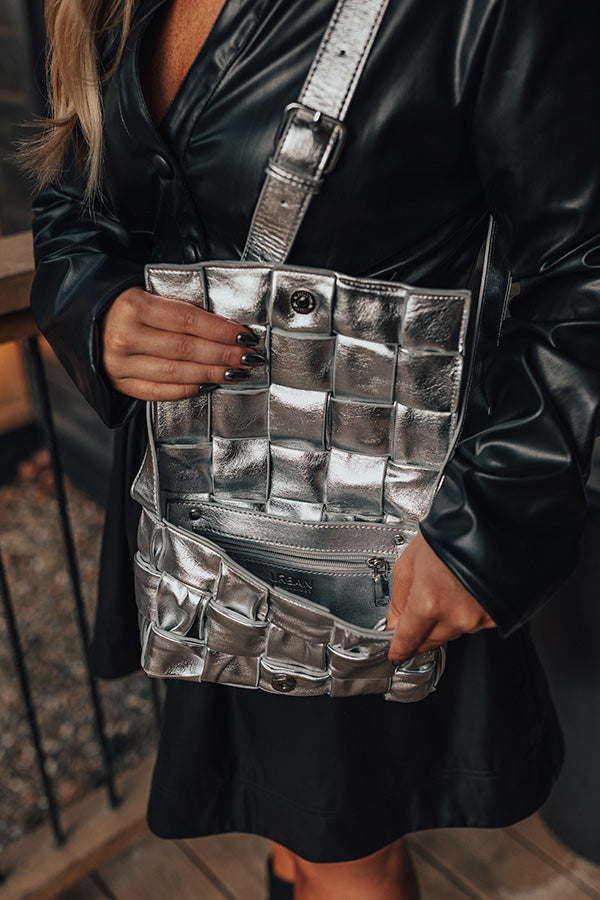 Guest To Impress Faux Leather Crossbody In Silver