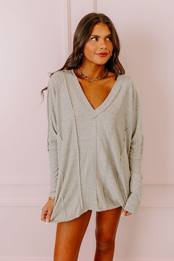 Elodie Lane Shift Top In Grey