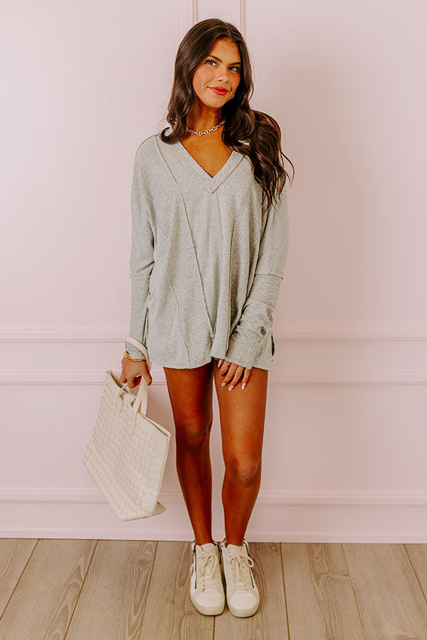 Elodie Lane Shift Top In Grey