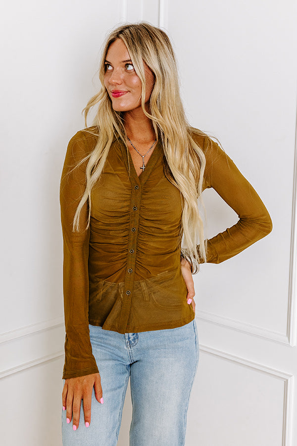 Beloved Memories Mesh Button Up