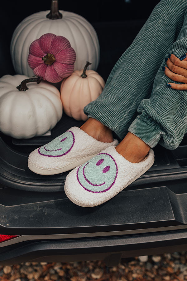 Happy Haven Sherpa Slipper In Aqua