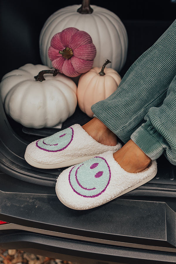 Happy Haven Sherpa Slipper In Aqua
