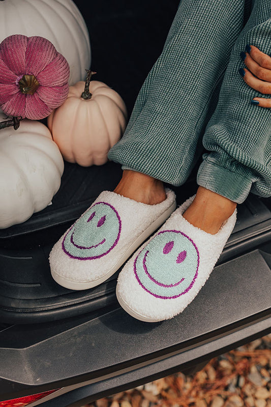 Happy Haven Sherpa Slipper In Aqua