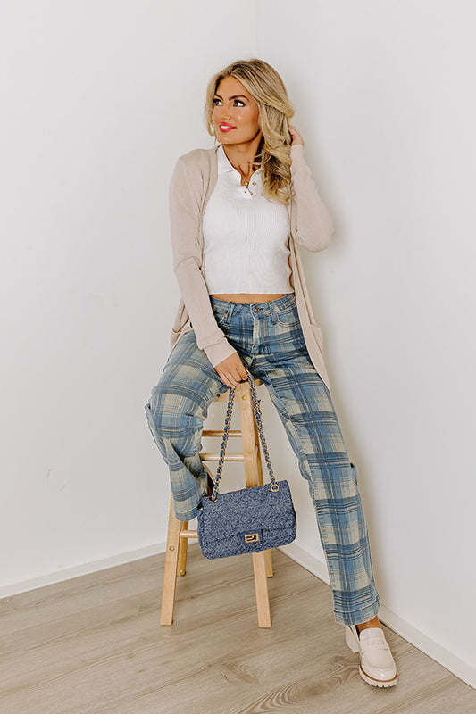Judy Blue Salute High Waist Plaid Jeans
