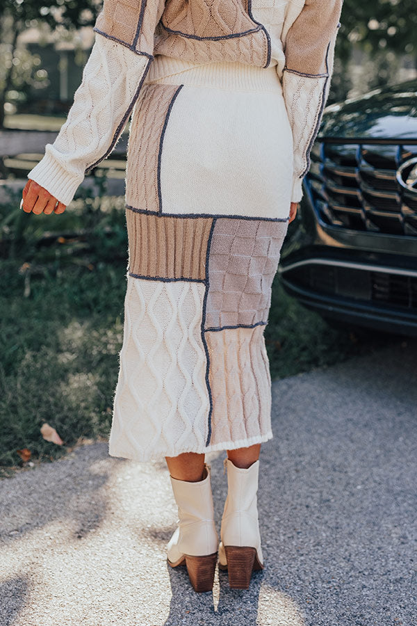 Autumn Breeze Sweater Midi Skirt