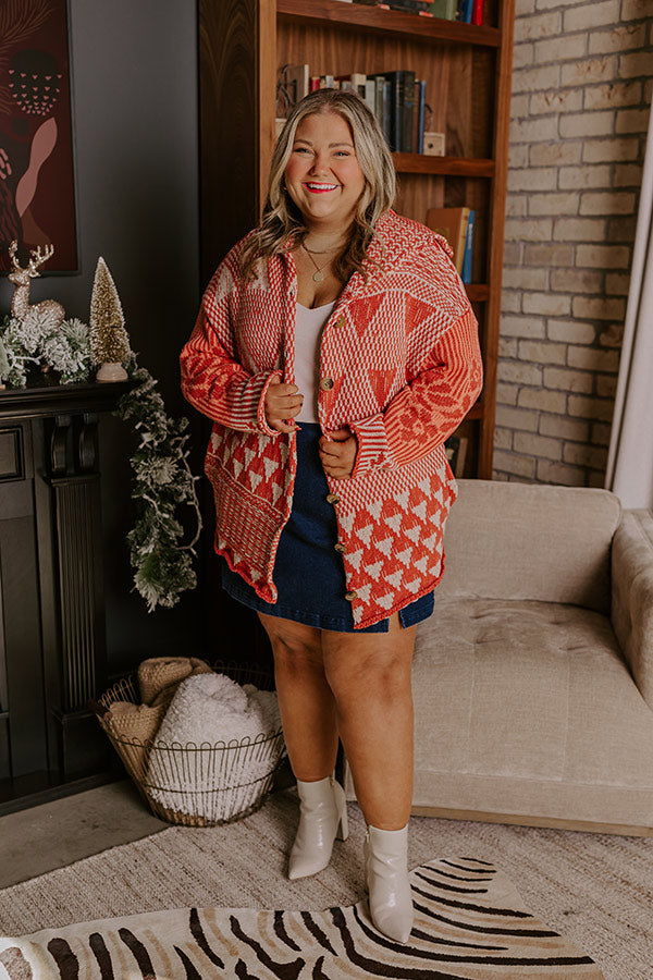 Crisp Fall Knit Cardigan Curves