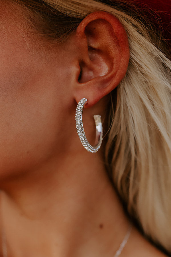 Feels Like Love Hoop Earrings In Silver