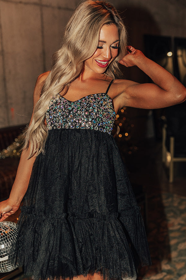 Effortless Elegance Embellished Tulle Mini Dress