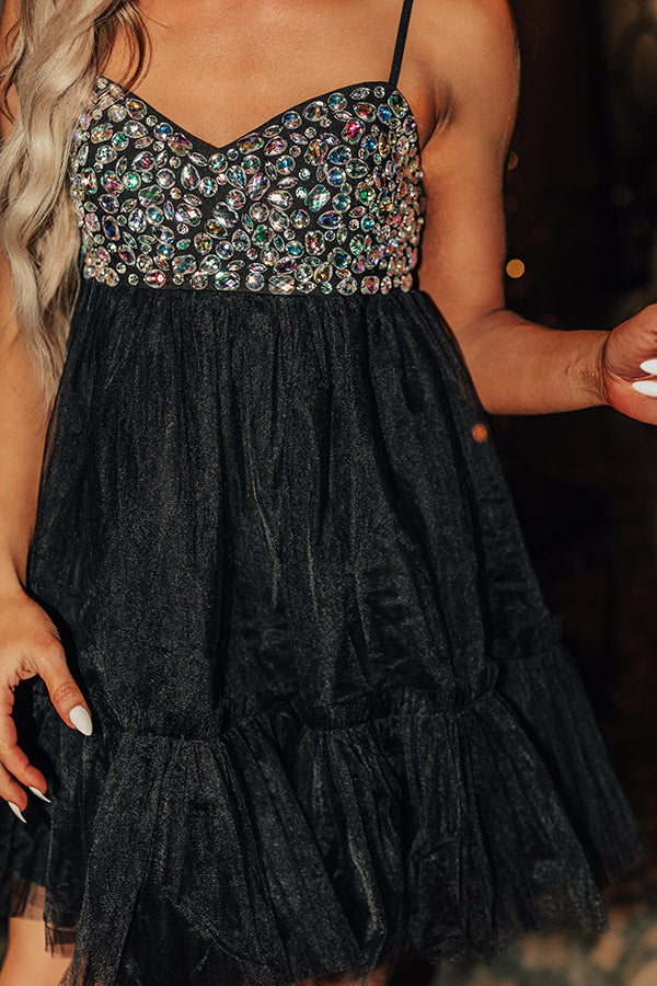 Effortless Elegance Embellished Tulle Mini Dress