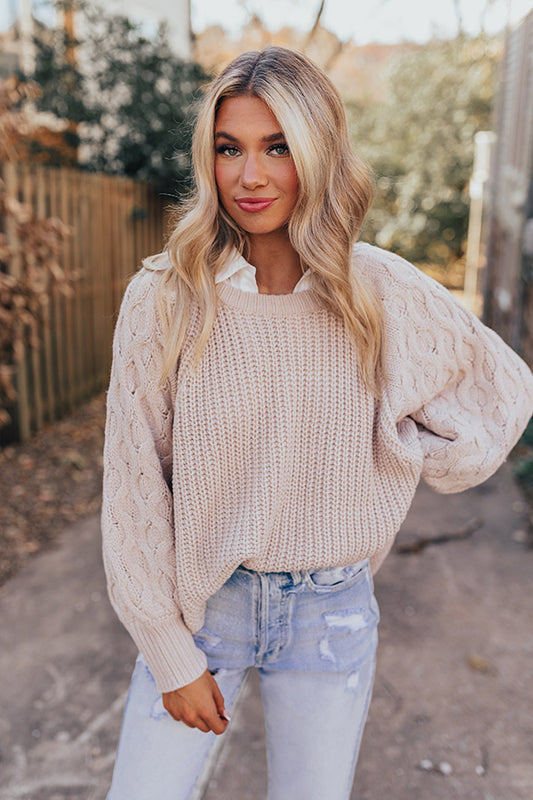 Cozy Callings Knit Sweater in Birch