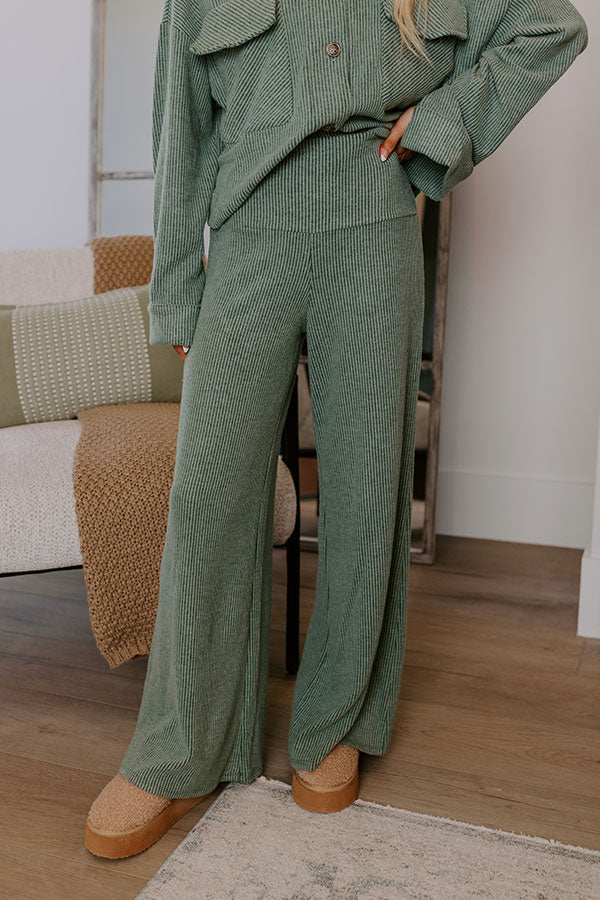 Fireside Comfort High Waist Ribbed Pants