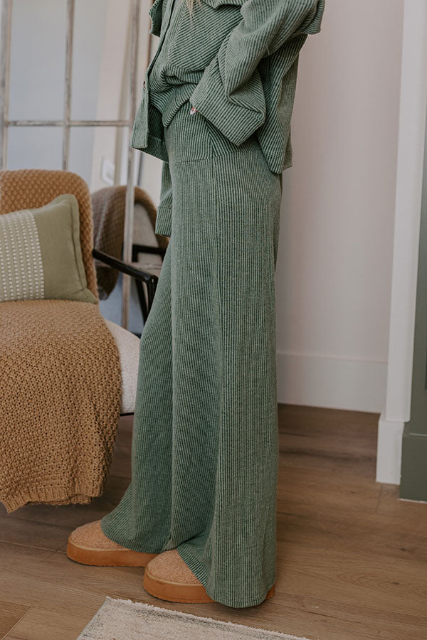 Fireside Comfort High Waist Ribbed Pants