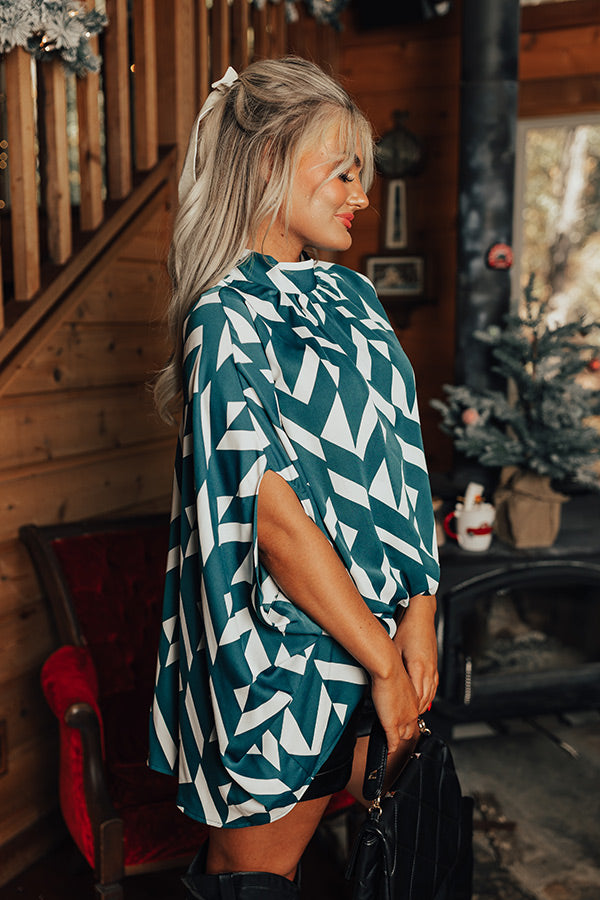 Mystic Moonlight Shift Top In Teal