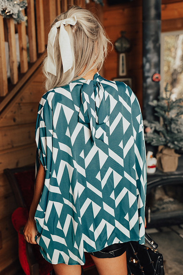 Mystic Moonlight Shift Top In Teal