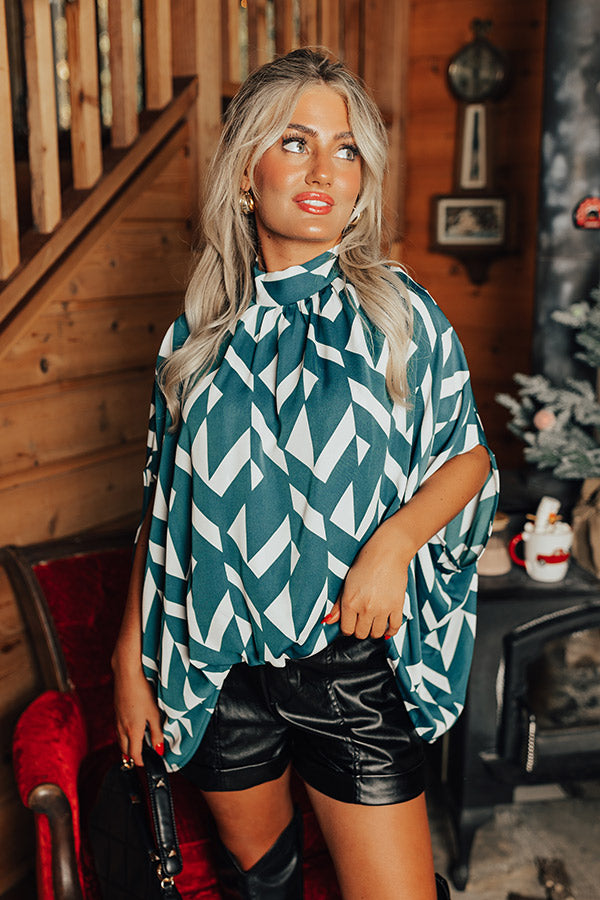 Mystic Moonlight Shift Top In Teal