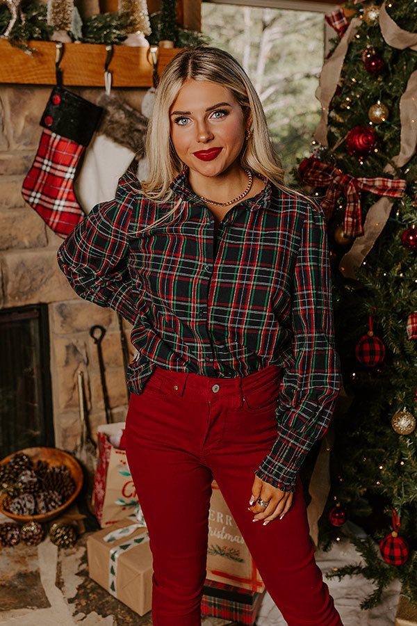 Fall Leaves Plaid Top